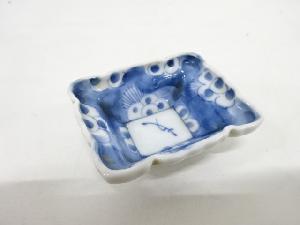 染付　花　小皿